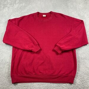 Jerzees Vintage Sweatshirt Mens 2XL Red Blank Crewneck Fleece Made‎ In USA 50/50